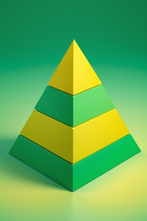 a close up of a pyramid with a green backgroundの素材