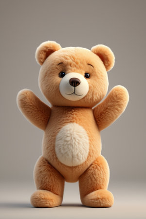 a close up of a teddy bear with a white chest and brown legsの素材