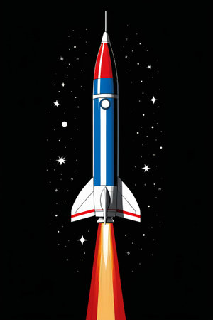 there is a space shuttle flying through the sky with starsの素材