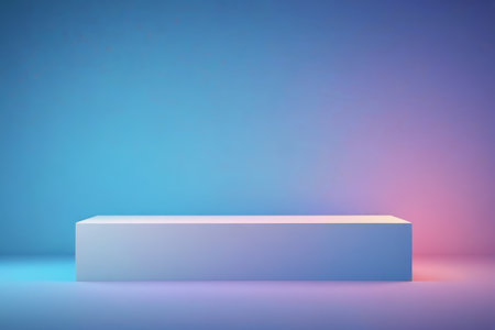 Display stand with blue gradient backgroundの素材