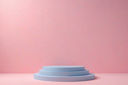 Pink background blue multi-layer display standの素材