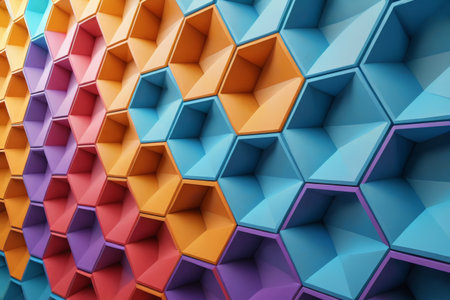 Colorful hexagonal geometric background materialの素材
