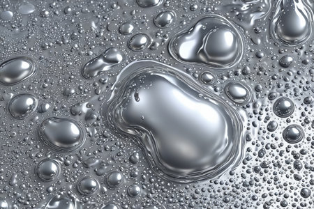 Silver teardrop liquid textured backgroundの素材