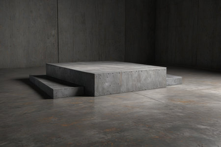 Indoor concrete platform display sceneの素材
