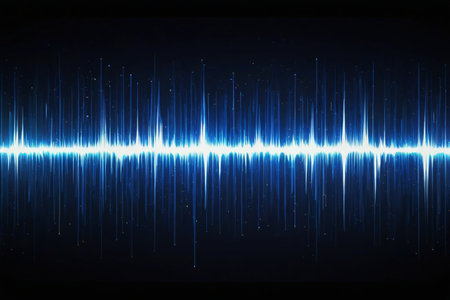 Blue audio waveform visualizationの素材