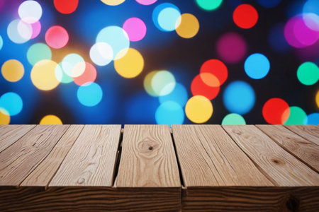 Wood countertops with colored light background materialの素材