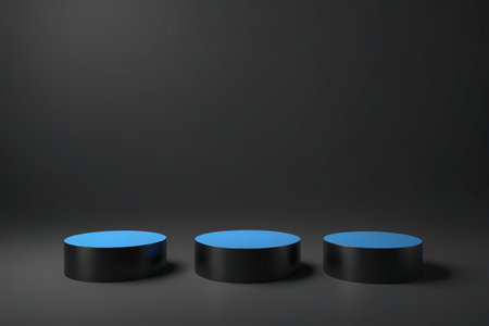 Black base with blue top display standの素材