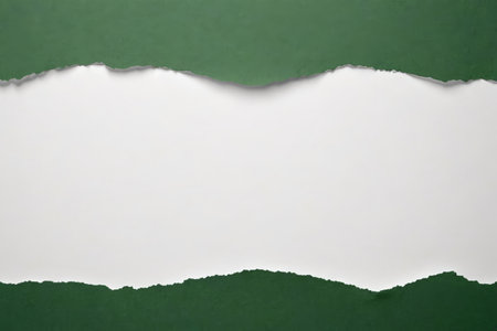 Tear open the green paper to reveal the white background materialの素材