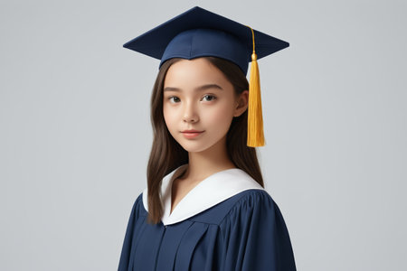 Portrait of young graduate in bachelor's uniformの素材