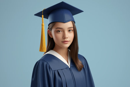 Graduates wearing bachelor's gowns and capsの素材