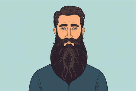 Portrait of a man with a thick beardの素材
