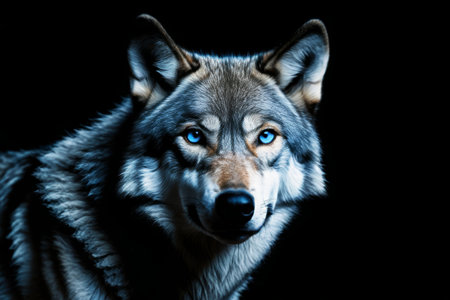 Close-up of the Blue-Eyed Wolfの素材