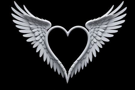 Heart-shaped angel wings design materialsの素材