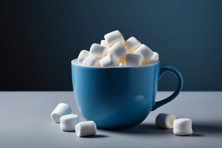 Blue cup with marshmallowsの素材