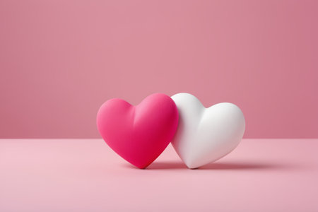 Pink background double heart still lifeの素材