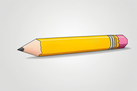 Yellow cartoon pencil materialの素材