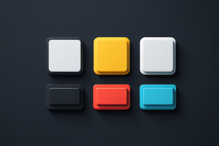 Colorful 3D button design materialsの素材