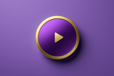 Purple background gold play buttonの素材