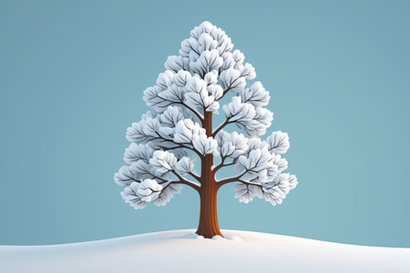 Animated tree material in a snowy sceneの素材