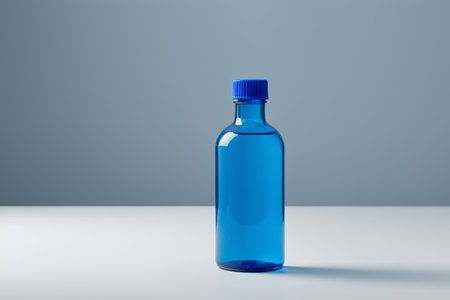 Close-up of a still life in a blue bottleの素材