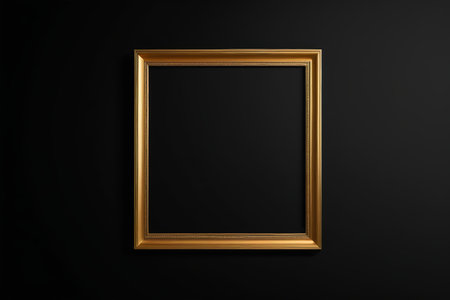 Gold frame on black backgroundの素材