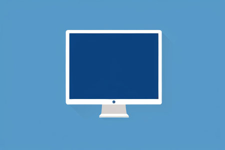 Computer screen illustration on blue backgroundの素材