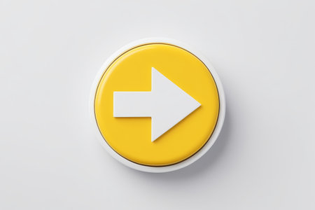 Yellow round arrow buttonの素材