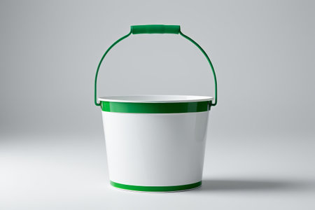 Green and white hand bucketの素材