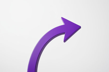 Purple curved arrow symbol materialの素材
