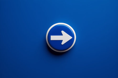 Arrow button on blue backgroundの素材
