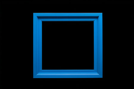 Blue Square Frame Black Backgroundの素材