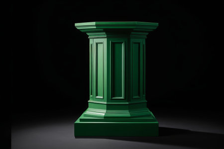Green decorative column display materialの素材