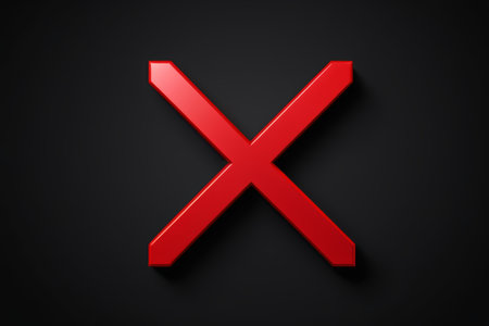 Red cross logo on black backgroundの素材