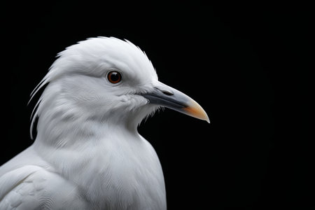 Close-up of the white birdの素材