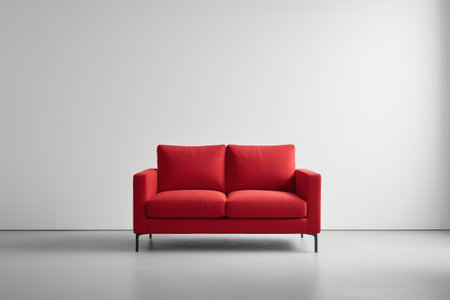 Modern red loveseat interior displayの素材