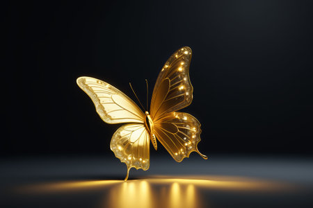 Golden Butterfly Close-up Materialの素材