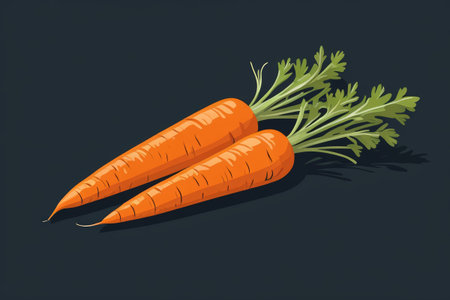 Illustration of two carrots with leavesの素材