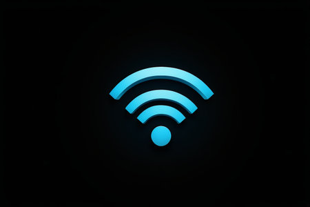 Blue wireless network symbolの素材
