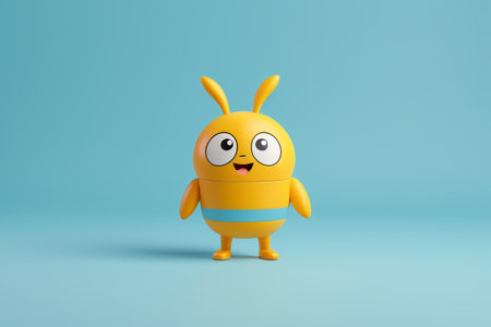 Yellow cartoon bee imageの素材