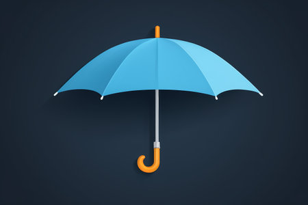 Blue Umbrella Illustration Materialの素材
