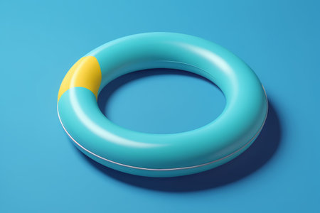 Blue and yellow inflatable swimming ringの素材