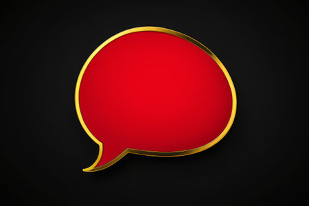 Red gold edged conversation bubble graphicの素材