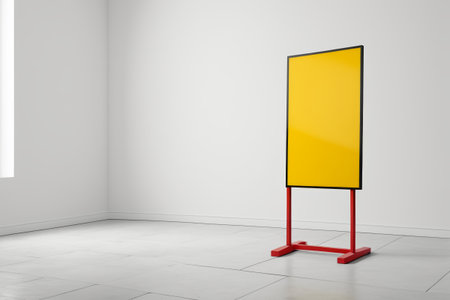 Indoor yellow standing billboard displayの素材