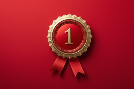 First Medal on Red Backgroundの素材