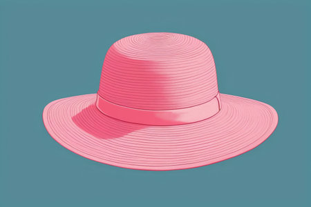 Pink wide-brimmed sunhat design materialの素材