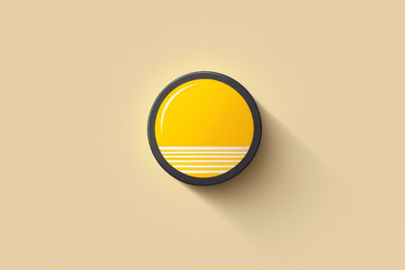 Round yellow icon design materialの素材