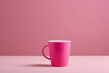 Pink cup on pink backgroundの素材