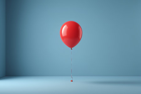 Red balloon on blue backgroundの素材