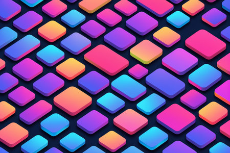 Colorful gradient geometric square background patternの素材