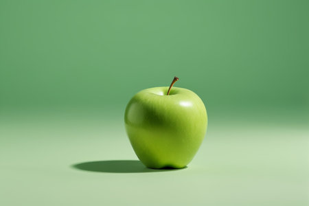 Still Life with Green Apple on Green Backgroundの素材